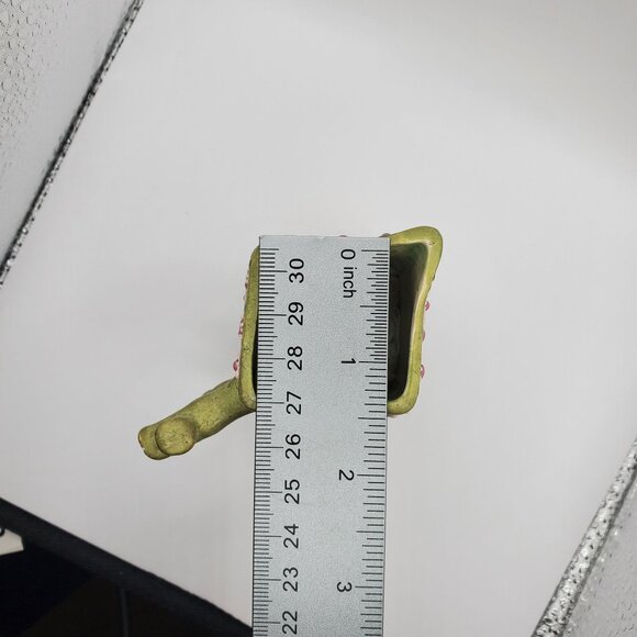 EHL 1960 Art Pottery Vase Planter Ceramic Vessel w/ Handle Green Floral Design - Picture 13 of 15